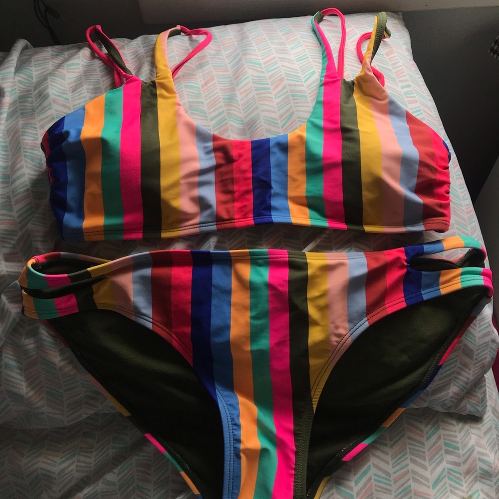 striped bikini